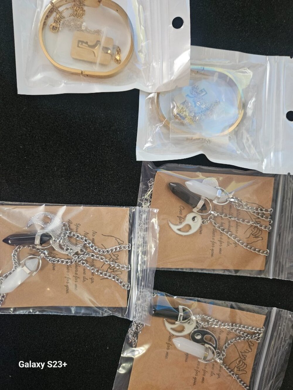 Couples Jewelry Lot 27 Pieces | Matching Heart Puzzle Yin Yang Necklaces & Brace - Picture 2 of 5